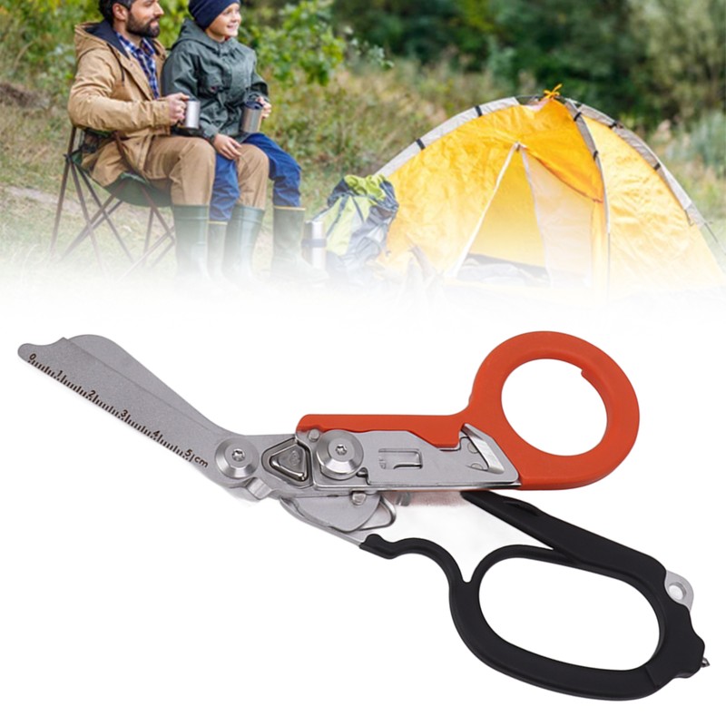 Emergency Response Shears Foldable Shear with Ring Cutter Glass Breaker