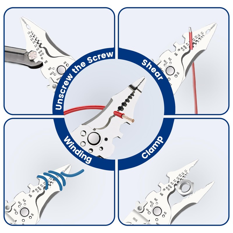 Multifunctional Wire Stripper - Professional Stainless Steel Cable Stripper Crimper