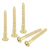 uxcell Wood Screws M6 x 50mm Slotted Round Head Brass