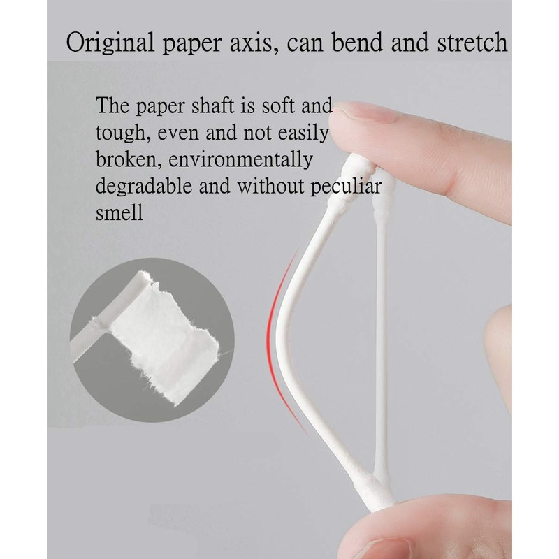 800 Pieces Cotton Swabs, Double Spiral Tipped with Paper Stick,