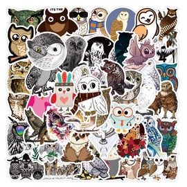 LYLSDSB Owl Stickers Pack of 50 Vinyl Waterproof Stikers for Laptop Luggage Skateboard Scrapbooking Water Bottles Motorcycle Bicycle Aesthetics Animal Graffiti Decals for Adults Children