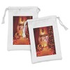 Ambesonne Christmas Fabric Pouch Set of 2, Noel Room Design