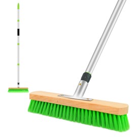 ETOUPA Deck Brush with Long Handle, Stiff Bristle Scrub Broom for Cleaning Shower, 62" Floor Scrubber Brush for Shower, Bathroom, Boat, Concrete, Carpet, Garage
