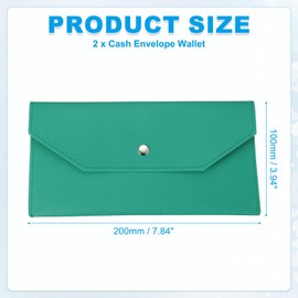 PATIKIL 2 Pack Cash Envelope Wallet, Budget Cash Holder Reusable Money Bag Pouch Leather Money Organizer Pouch for Men Women Receipt Check Bill Travel Graduation Holidays, Green