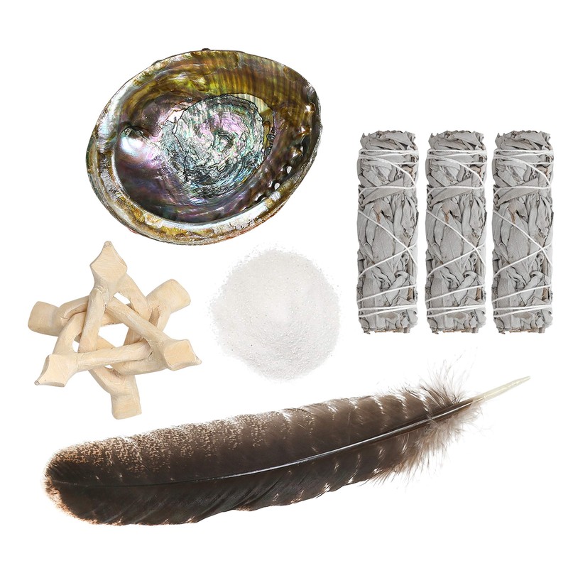 Sage Smudge Kit - White Sage Smudge Sticks ~ Abalone