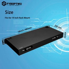 FYBOPTWU - 12 Ports Fiber Optic Rack Mount Enclosure Box fits for 19" Racks Cabinet, Suitable for Installing Simplex SC Couplers and Duplex LC Couplers, (no Couplers and no Pigtails)