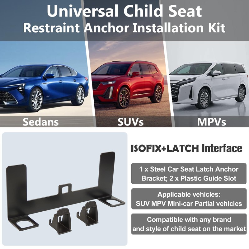JHKLS Universal Child Seat Anchor Kit Safe Cars Seat Mount