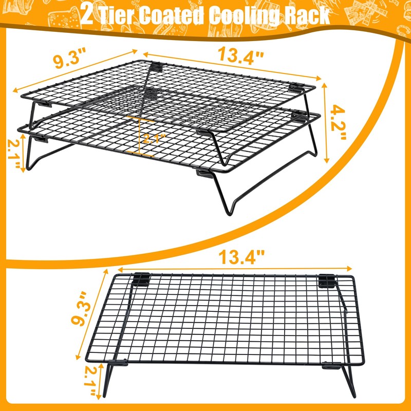 Sourdough Cooling Rack 2 Pack Stackable | Heavy Duty Wire