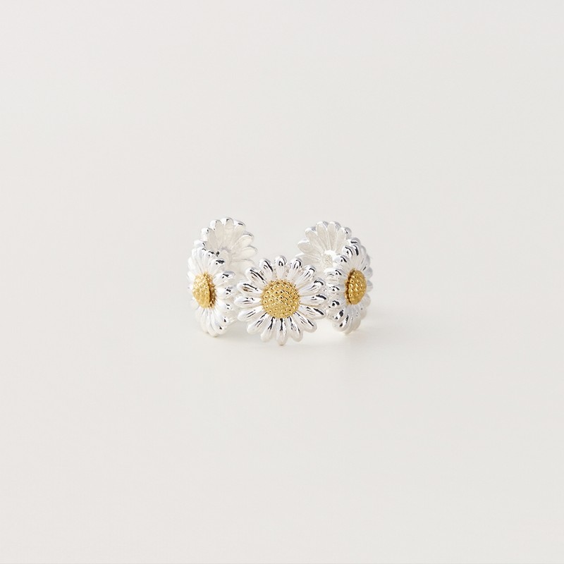 [D.silver] Silver 925 Daisy Open Ring Silver / [D.silver] 실버925