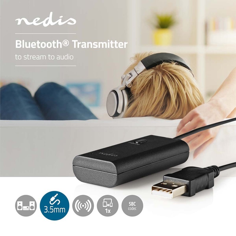 Nedis BTTR050BK Bluetooth® Transmitter | Connection Input: 1x AUX /