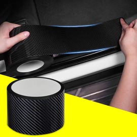 STR-Rear Bumper Protector Guard Scratch Cover Protector Paint Threshold Guard,Front Rear Door Entry Sill Guard Scuff Plate Car Door Entry Guards for Most Cars,2.7in9.8ft(7cm3m) Black