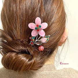 샵프리C Traditional Korean Hairpin for Hanbok with Floral Design - Wedding Hair Accessory