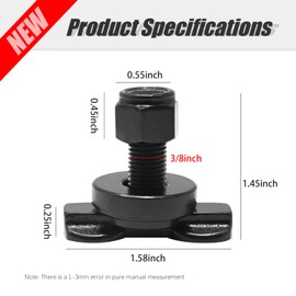 Vkinman 6 Pcs L-Track Double Lug Threaded Stud Nut Fitting 6000 LBS for Truck Trailer RV ATV Cargo Control Black