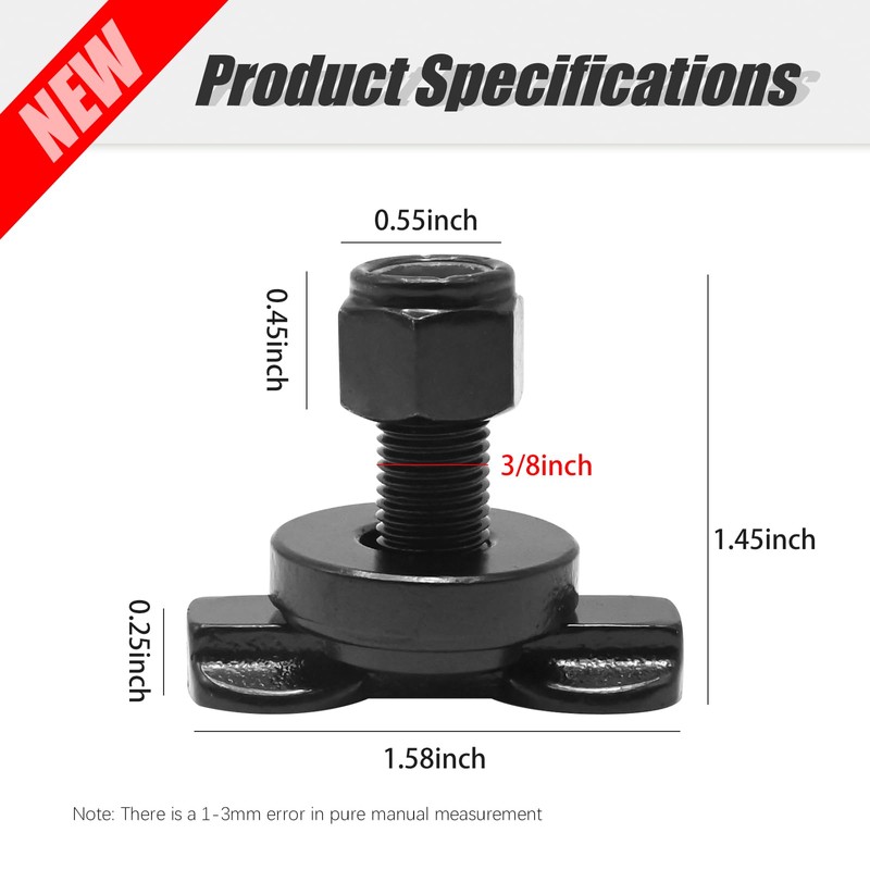 Vkinman 6 Pcs L-Track Double Lug Threaded Stud Nut Fitting