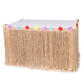 1 Piece Hawaiian Table Skirt, Party Atmosphere Decoration, Stretch Table Skirt, Beach Party Decoration, Party Table Decoration, Creative Party Decoration
