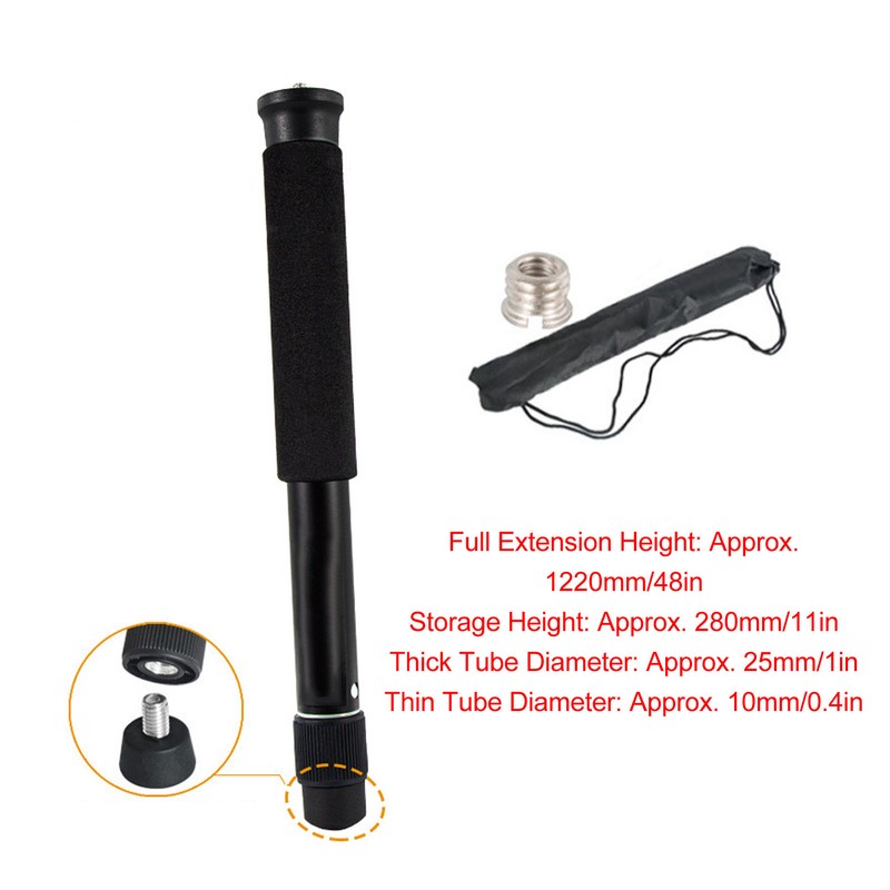 Camera Monopod 6 Section Heavy Duty Telescopic Aluminum Alloy Lightweight
