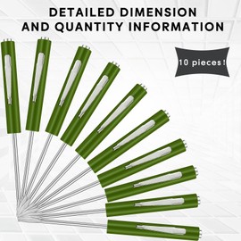 Honoson 10 Pieces Pocket Screwdriver Mini Tops and Pocket Clips Magnetic Slotted Small Screw Driver with a Single Blade Head for Mechanical, Electrician(Dark Green)