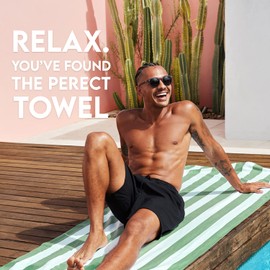 Dock & Bay Beach Towel - Quick-Drying, Sand-Free - Compact, Lightweight - 100% Recycled - Includes Bag - Cabana - Cayman Khaki - Extra Large (200 x 90 cm, 78 x 35)