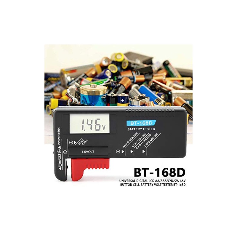 Probador de Batería Pequeña, Walfront Bt-168d Probador de Voltaje de