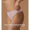 SHARICCA Womens Seamless Thongs No Show Underwear Soft Ribbed Invisible