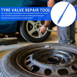 RICHHAOLIN Tyre Valve Stem Puller Tool Tyre Valve Repair Tool Valve Core Tool No Scratch Tyre Valve Installation Tool for Car Bicycle Blue