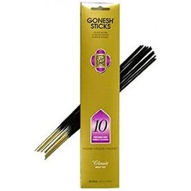 Gonesh Incense Sticks, Classic No. 10 Perfumed with Herbs & Flowers, Set of 5, 20 Sticks each - Total 100 Sticks