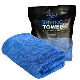 Dialed Car Care - Dialed Drying Towel 1600 GSM, Premium 70/30 Blend Microfiber for Drying Cars, Trucks, SUVs. Professional Grade, Safe for Detailing + Lint Free. 24"" x 36"", Marina Blue, X-Large