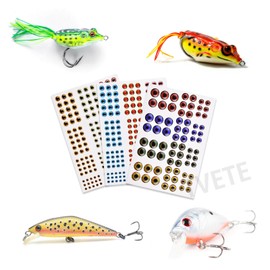 TVETE Fishing Fisheye Lures Eye Eye Seal Lures (438 Pieces, 10 Styles, 6 Sizes) Various Fish Eye Simulation Multicolor Realistic DIY Lures Fishing Repair Handmade, Bulk Bait, Handmade