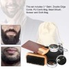 3pcs Beard Care Kit Balm Comb Brush Scissor Comb Bag