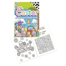 Anila's Complete Easter Themed 12 Party Bags, Fillers & Favours - 12 Mini Easter Colour & Puzzle Books. (Ideal for Children Aged 3-8)