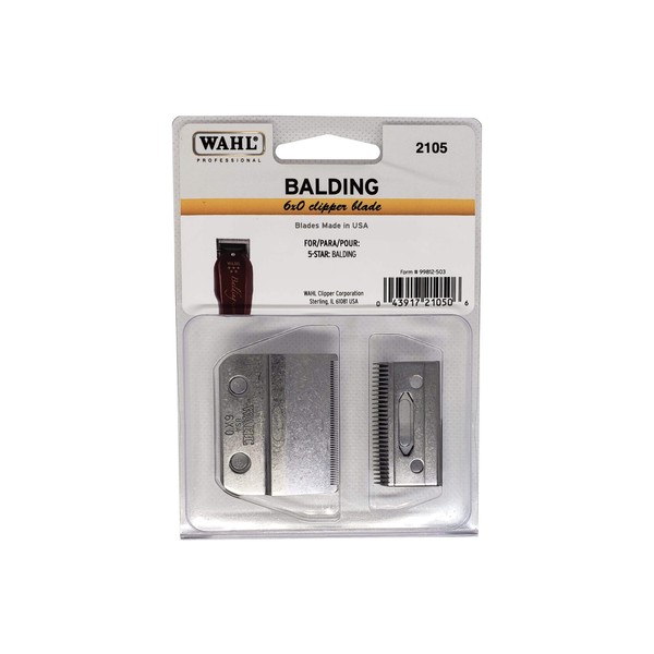 Wahl Professional Balding 6X0 Clipper Blade - for the 5 Star Series Balding Clipper for Professional Barbers and Stylists - Model 2105