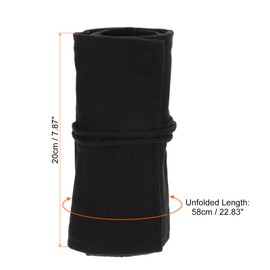PATIKIL Handmade 48 Slots Roll Up Pencil Case, Canvas Pencil Wrap Pouch Pen Holder Organizer for Artist Drawing Coloring Sketching, Black