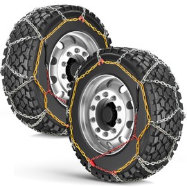Diluculo Snow Chains,Tire Chains for Car Pickup Suv Truks,Easy Installation,Use Snow Ices and Mud,for Tire Width 215 225 235 245mm and More-Set of 2