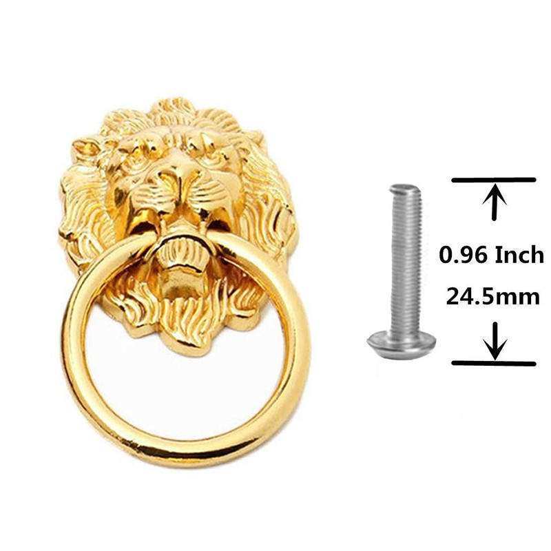 6 Pack Dresser Drawer Cabinet Lion Head Pull Handle Knobs