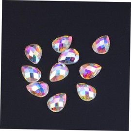 Housoutil 10pcs Water Drop Shape Imitation Crystal Nail Flat Back Rhinestones for Nail Decoration Suitable for Home Salon Use