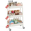 Sweetcrispy 3 Tier Rolling Cart with Wheels, Metal Utility Storage