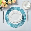 Christmas Placemats Teal Blue White Snowflake Round Placemats Set of