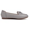 VenusCelia Women's Bowknot Dance Flat Shoes(9 W US,Grey-PU)