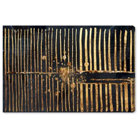 The Oliver Gal Artist Co. Abstract Wall Art Canvas Prints 'Love Force Field Night' Home Décor, 24" x 16", Black, Gold
