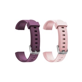 Runlio ID115U, ID115U HR Replacement Bands, Adjustable Replacement Straps Fitness Tracker ID115U, ID115U HR, NOT for ID115,Pink+ Purple