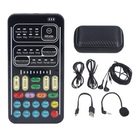 I9 Voice Changer Set, Multifunction 8 Voice Changing Mode Portable Voice Changer Mini Sound Card for Game Anchor Recording
