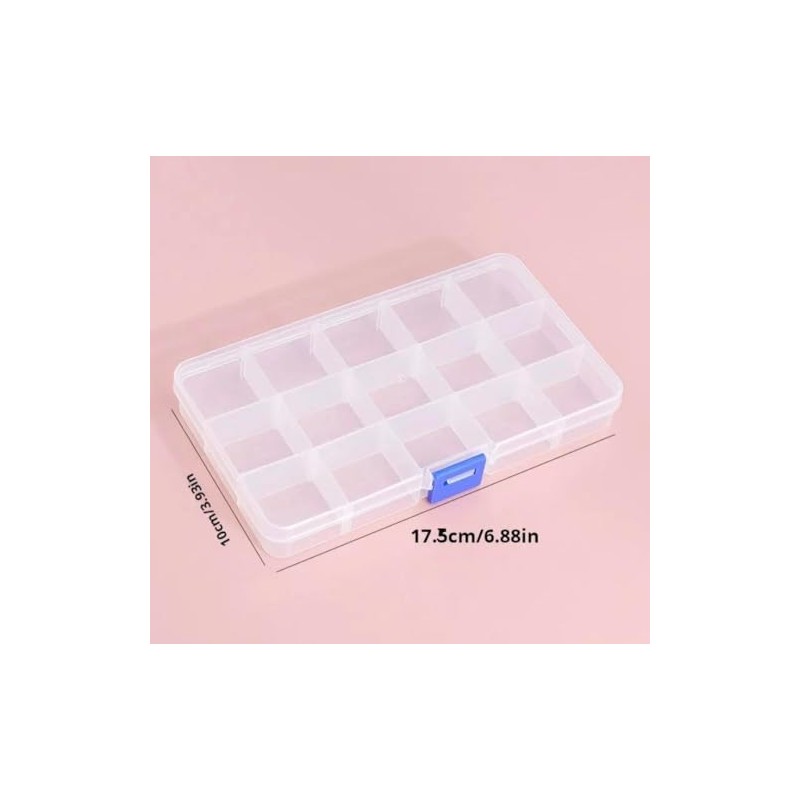 6 Piezas Caja Organizadora de15 divisiones Para Decoración De Uñas