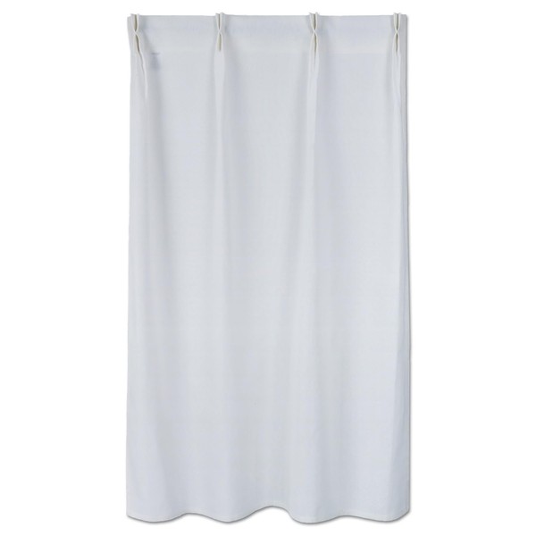 Sunnyday Fabric Tuck Cafe Curtain Coton, Approx. Width 23.6 inches (60 cm) x Length 43.3 inches (110 cm), White, Plain, 1 Panel, 100% Cotton, Thermal Insulation,
