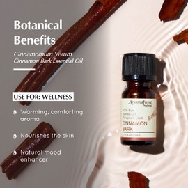 AROMAFUME Cinnamon Bark Essential Oil - 100% Natural, Therapeutic Grade Essential Oils - Pure, Comforting Aromatherapy Oil for Home Diffusers - Gifts for Her - 10ml