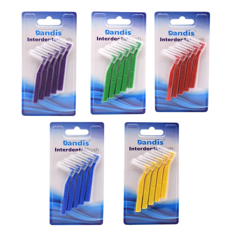 Angzhili 25 Pcs Interdental Angle Brushes, Reusable Dental Cleaners, Oral