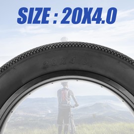 WEEROCK Bike Fat Tire 20 x 4.0 Two Pack Inch Bicycle Fat Tyre Folding Bead Tire Electric Bike Tires Compatible Wide Mountain Snow Bicycle,Brown Black