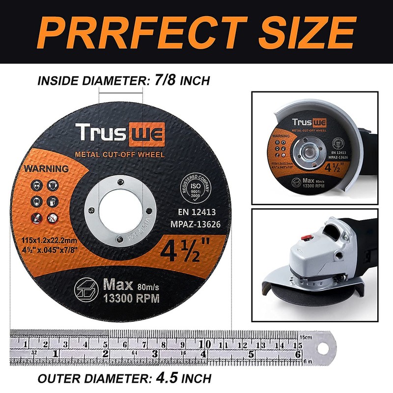 Truswe Cut Off Wheels 52 Pack,4 1/2 Inch,0.45 USD/Pack,Metal and