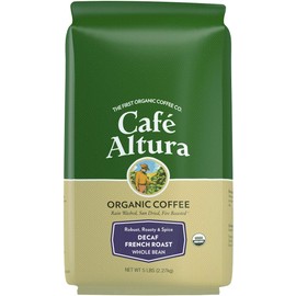 Cafe Altura Whole Bean Organic Coffee, Decaf French Roast - Water Process (Packaging May Vary)