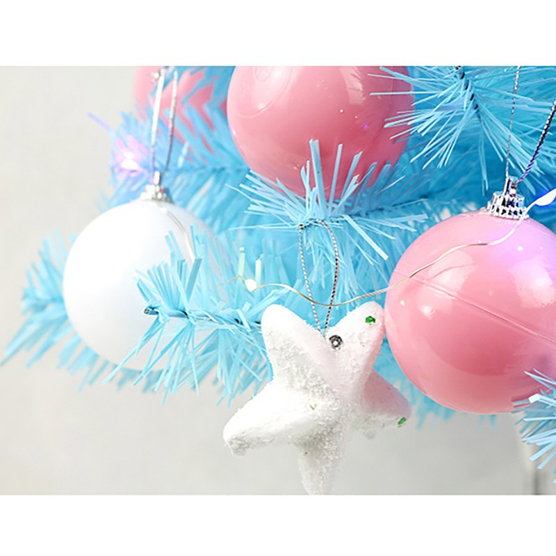 Mini Macaron Blue Christmas Tree Tabletop Xmas Tree with LED