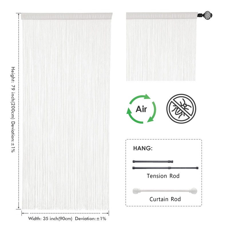 MIULEE String Curtain Mosquito Net Door Curtain for Balconies Room
